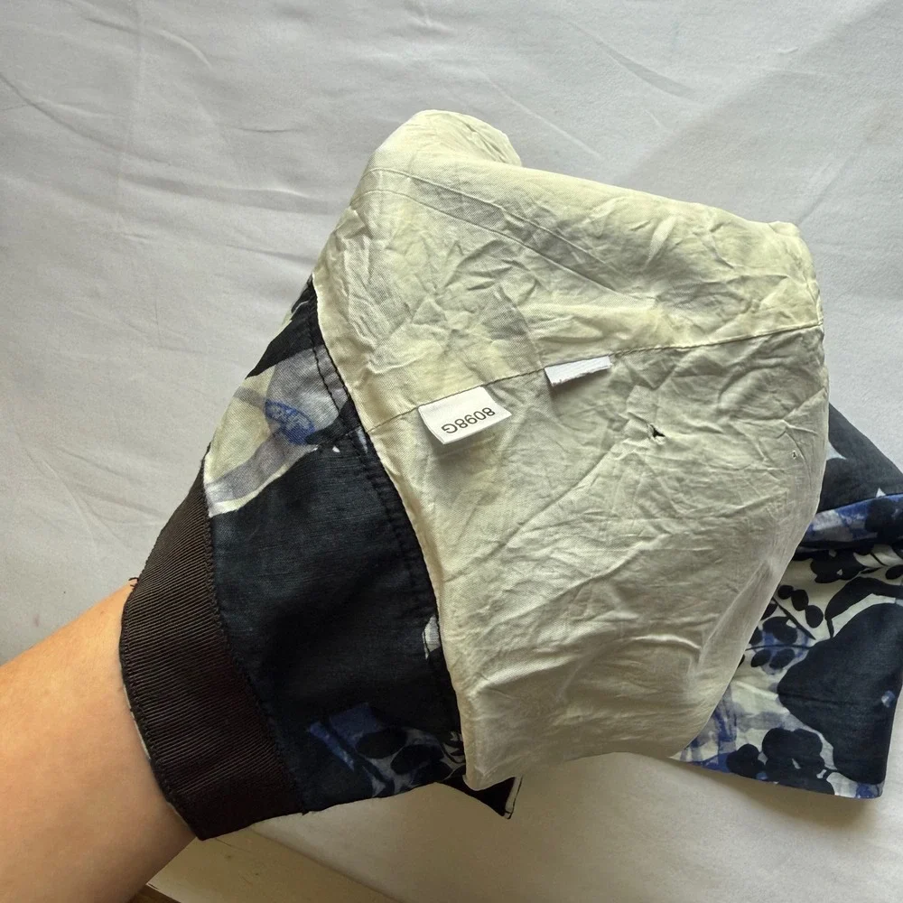 Ann Taylor Abstract Floral Pleated Mini Skirt Lined Size‎ 6 Side Pockets